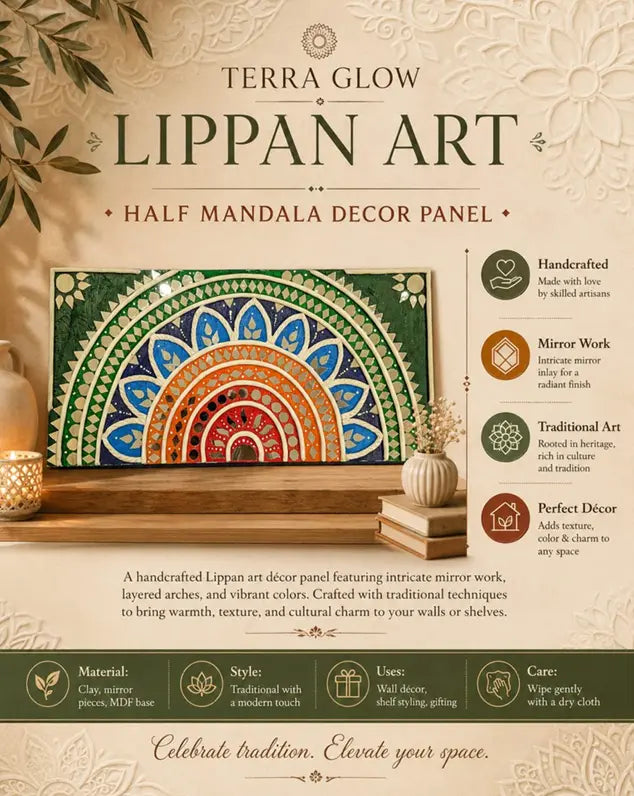Half Mandala Lippan Decor Panel