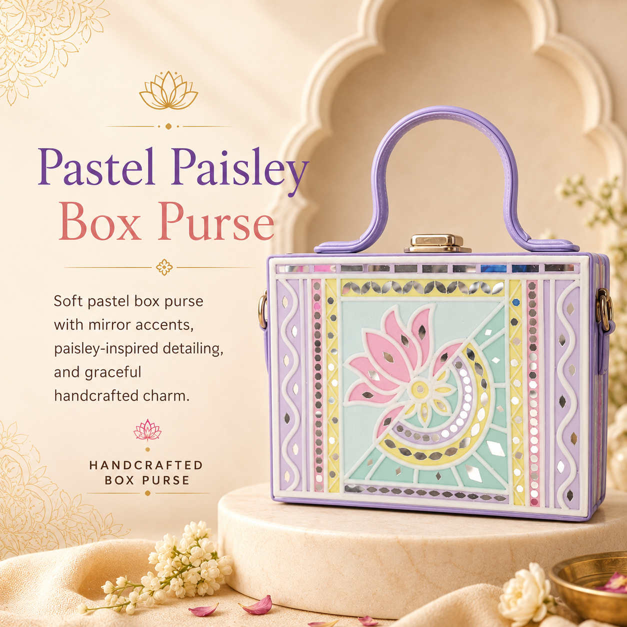 Pastel Paisley Box Purse