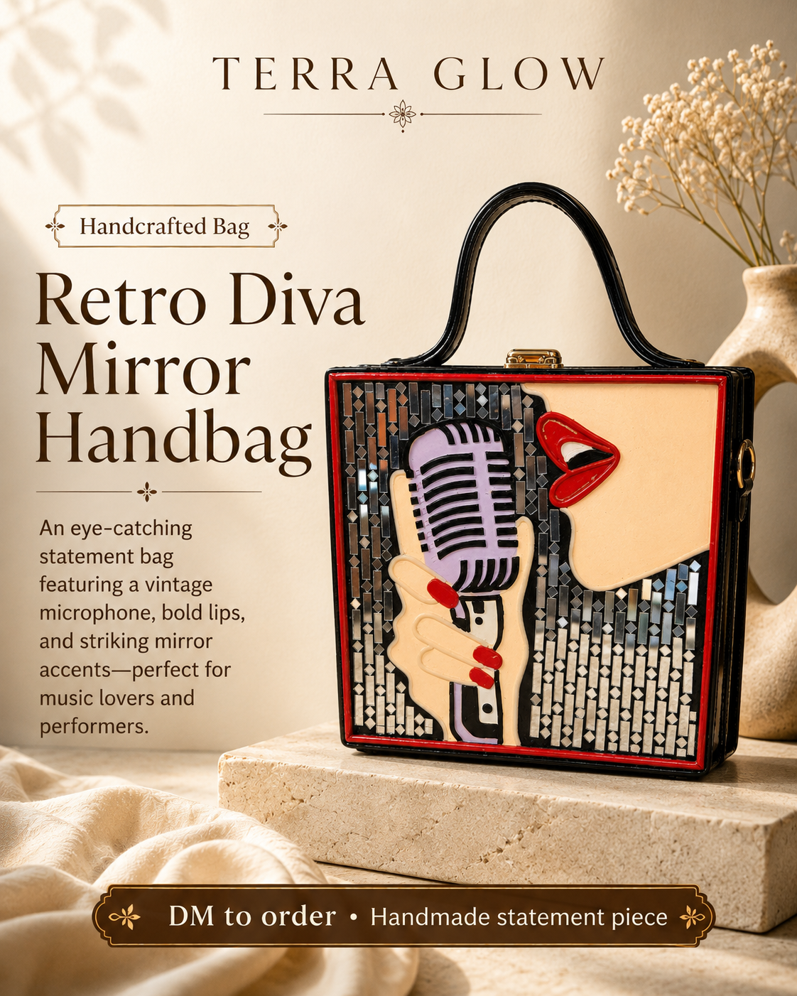 Retro Diva Mirror Handbag