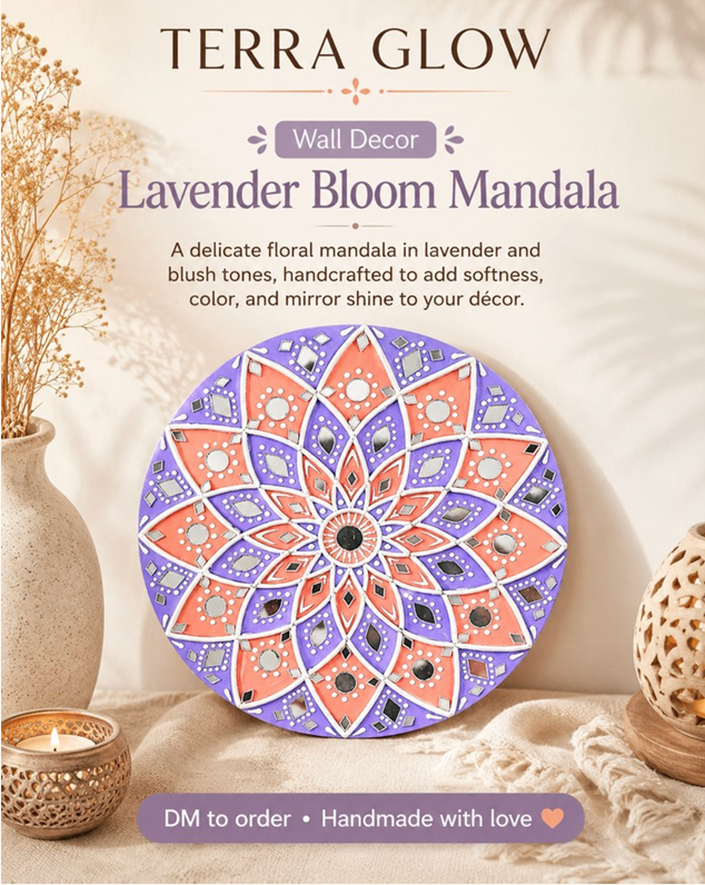Lavender Bloom Lippan Mandala