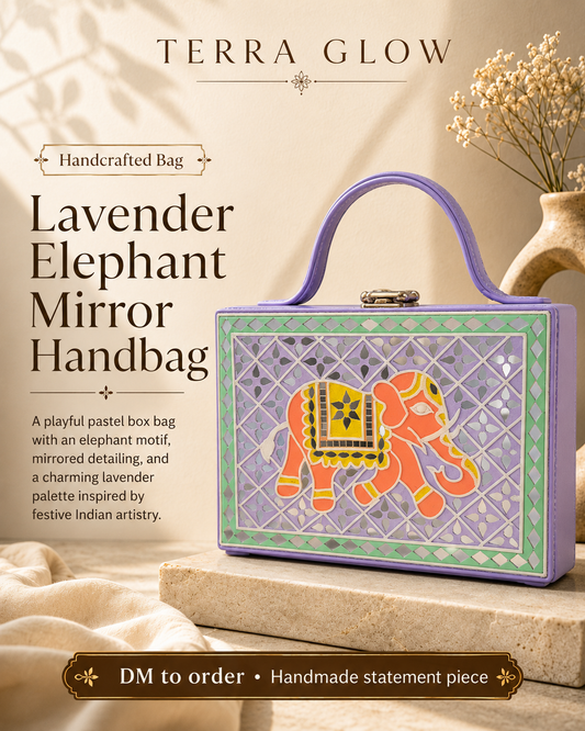 Lavender Elephant Mirror Handbag