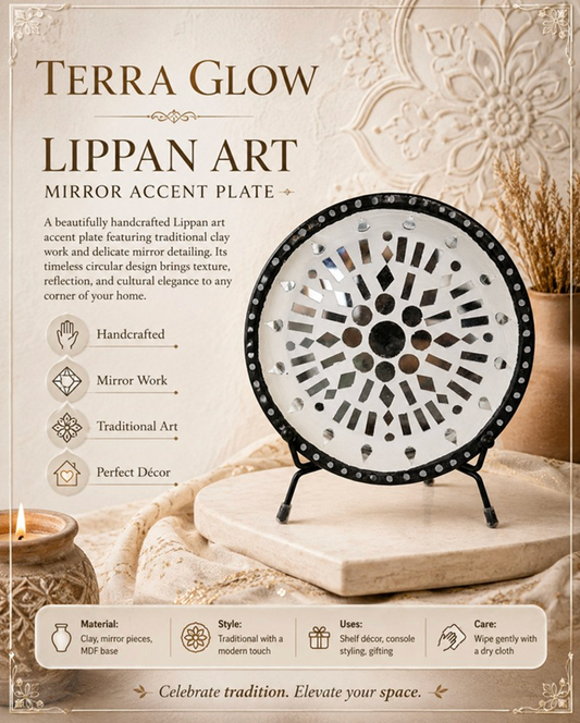 Monochrome Lippan Mirror Accent Plate