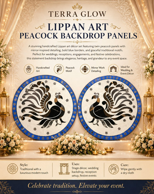Blue Peacock Lippan Wedding Backdrop Panels