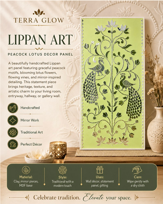 Peacock Lotus Lippan Decor Panel